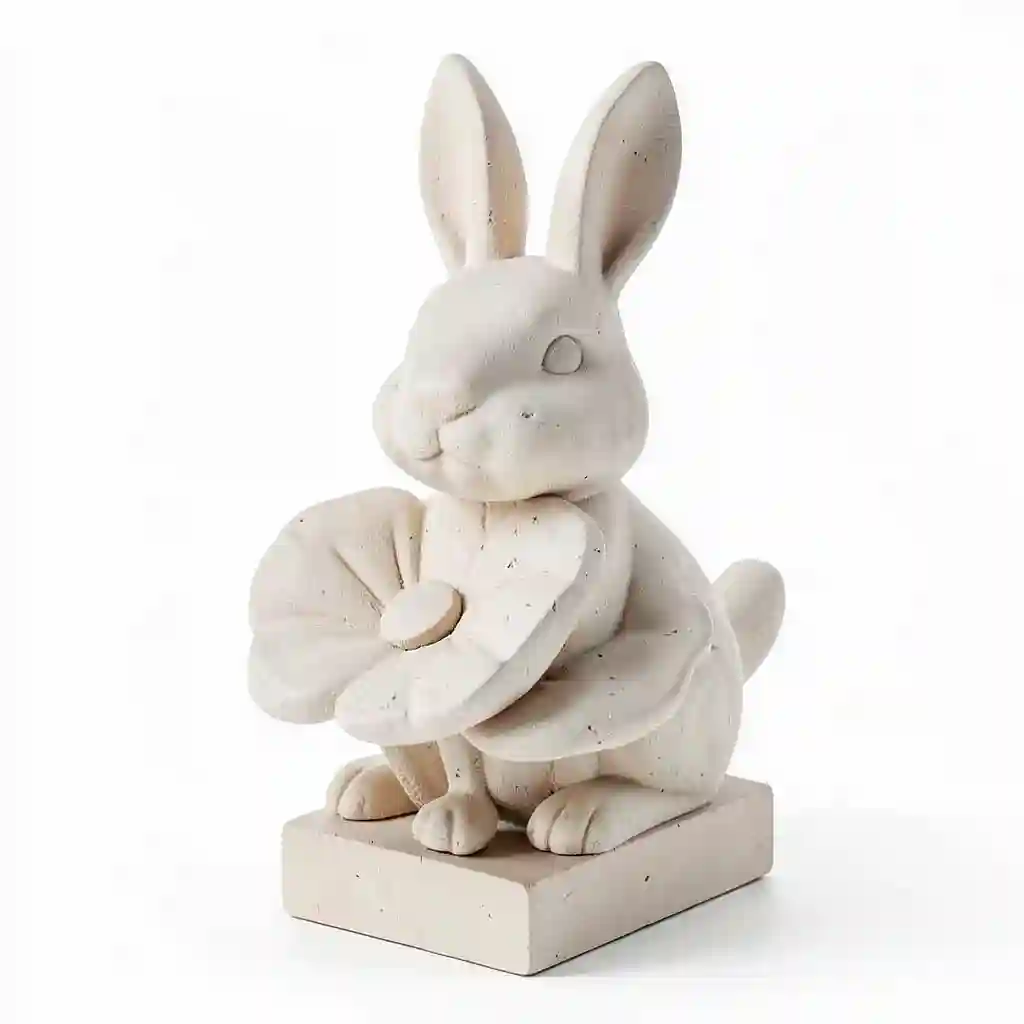 Bunny_With_Flower_Sculpture