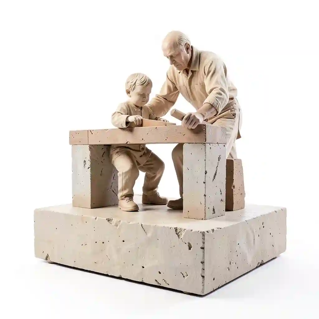 Father_And_Child_Carving_Wood_Form