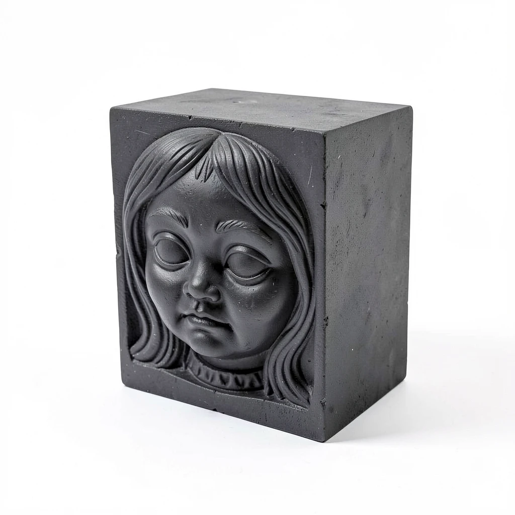 Creepy_Doll_Block_Sculpture