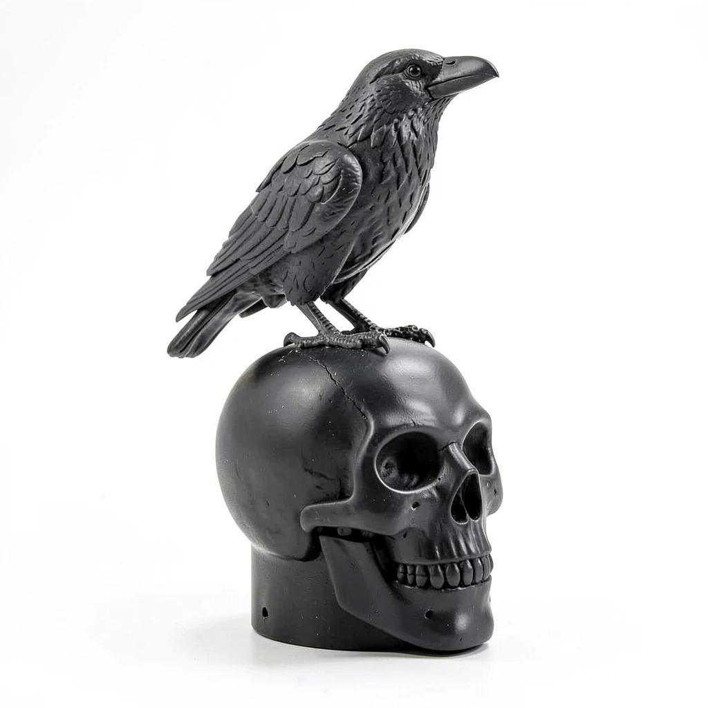 Raven_On_Skull_Sculpture