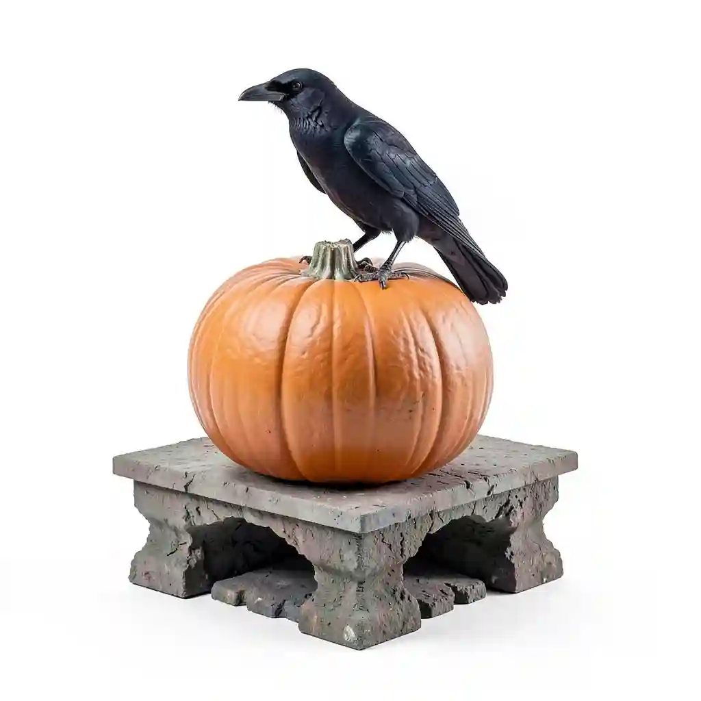 Woodland_Raven_On_Pumpkin_Form_001.webp