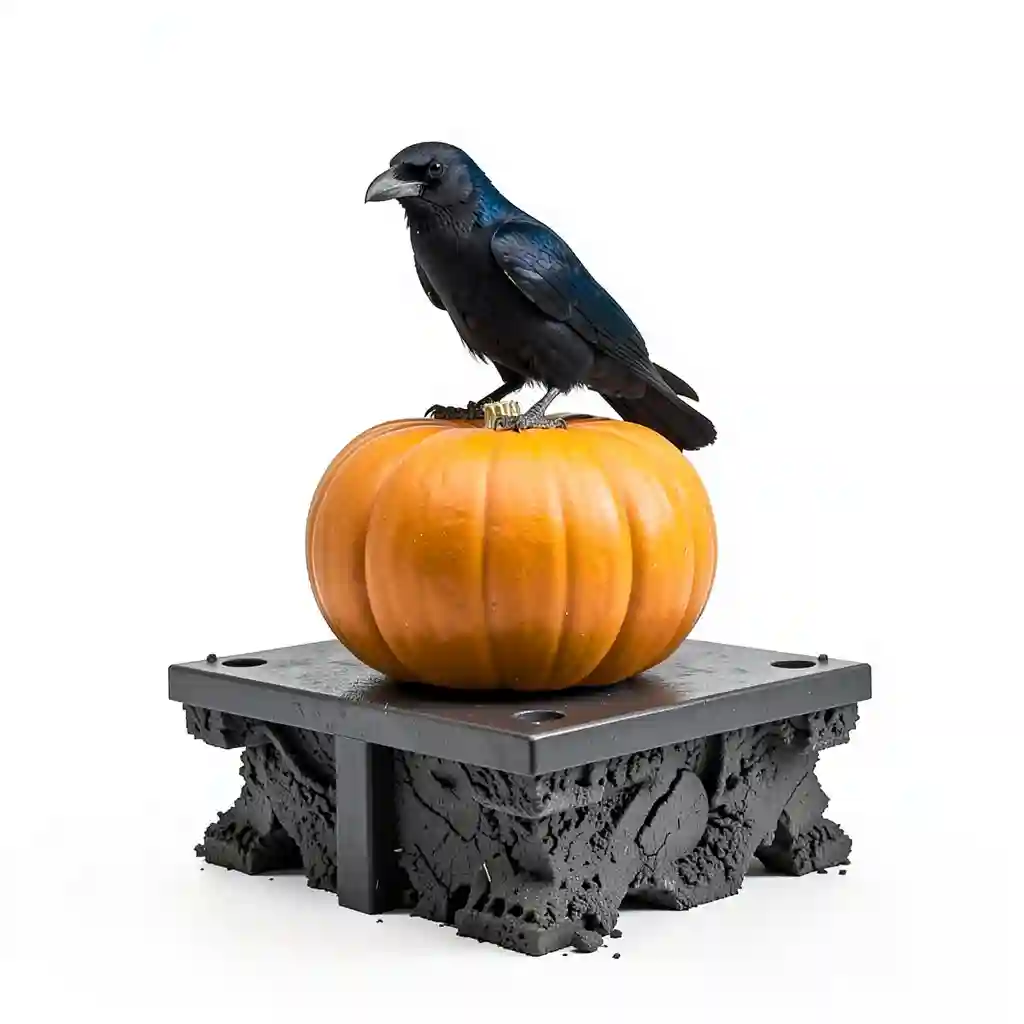 Woodland_Raven_On_Pumpkin_Form