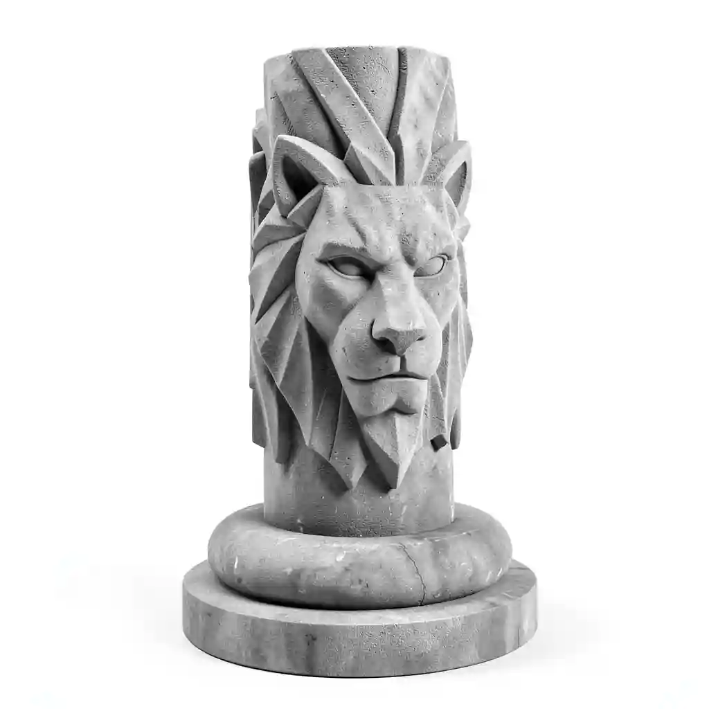 Geometric_Lion_Pillar_Form_001.webp
