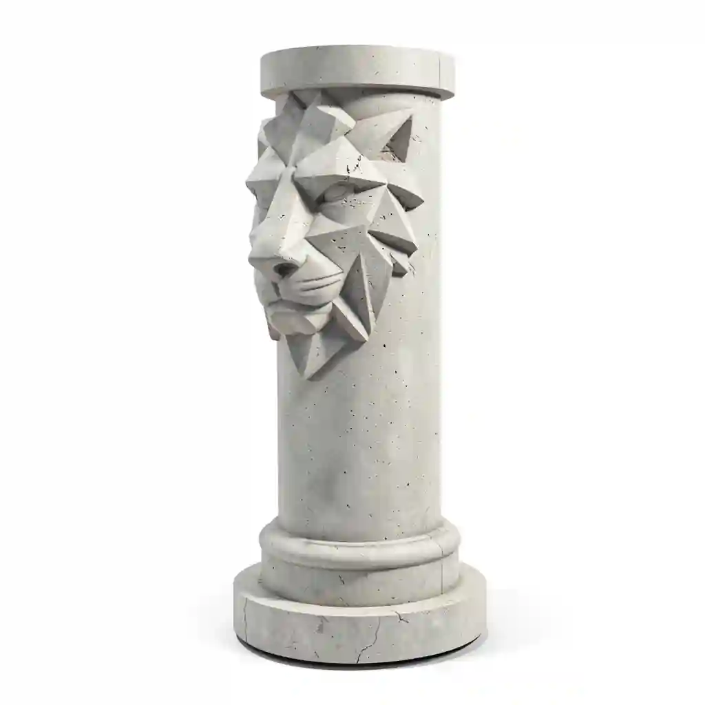 Geometric_Lion_Pillar_Form