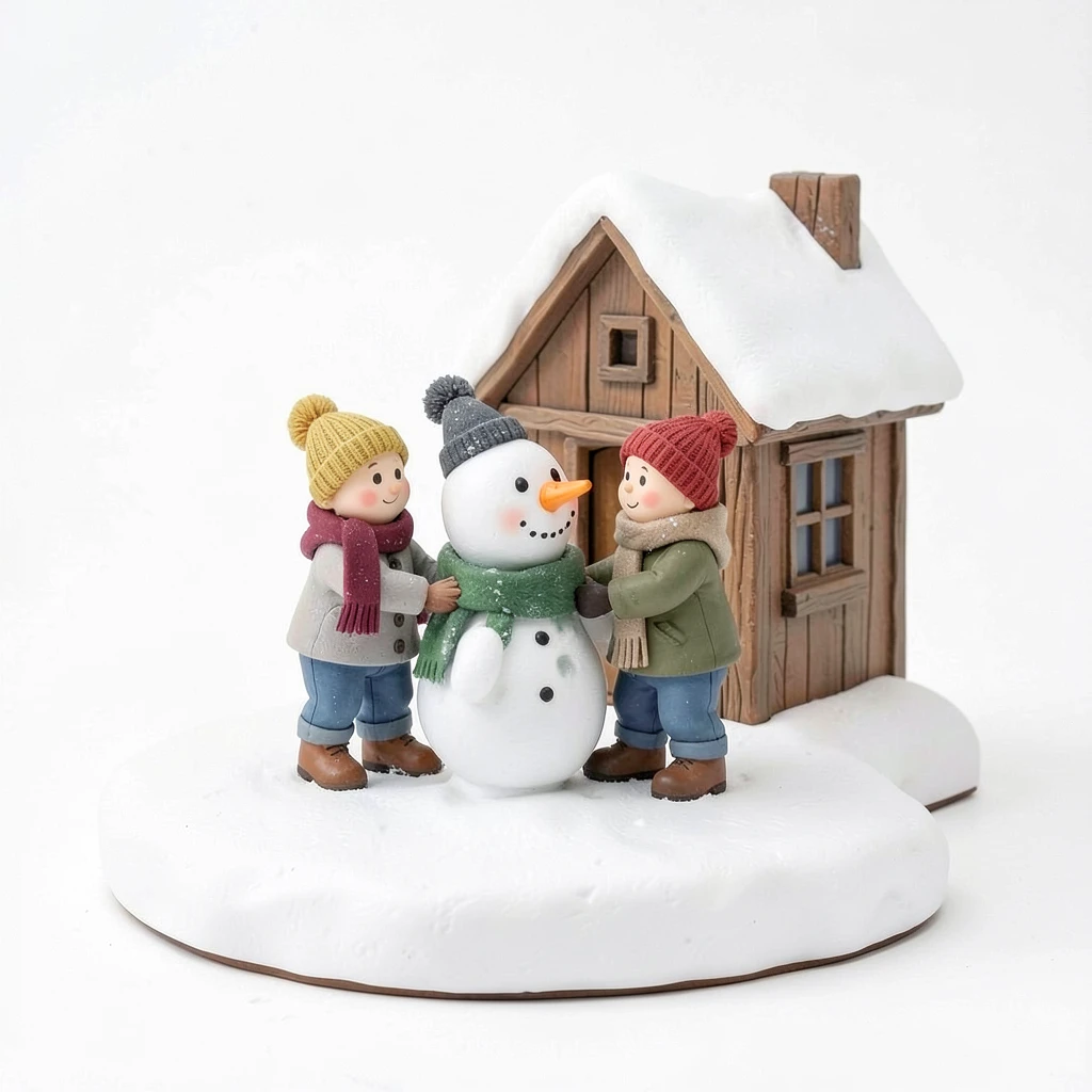 Family_Building_Snowman_Scene
